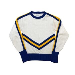 Vtg Kandel Knitting Mills Portland Oregon Sweater Acrylic Cheer blue gold sz 34